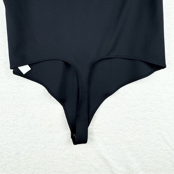 Good American Scuba Tee Thong Bodysuit Black Plus Size 5 (2X) Minimalist Office - Picture 11 of 16